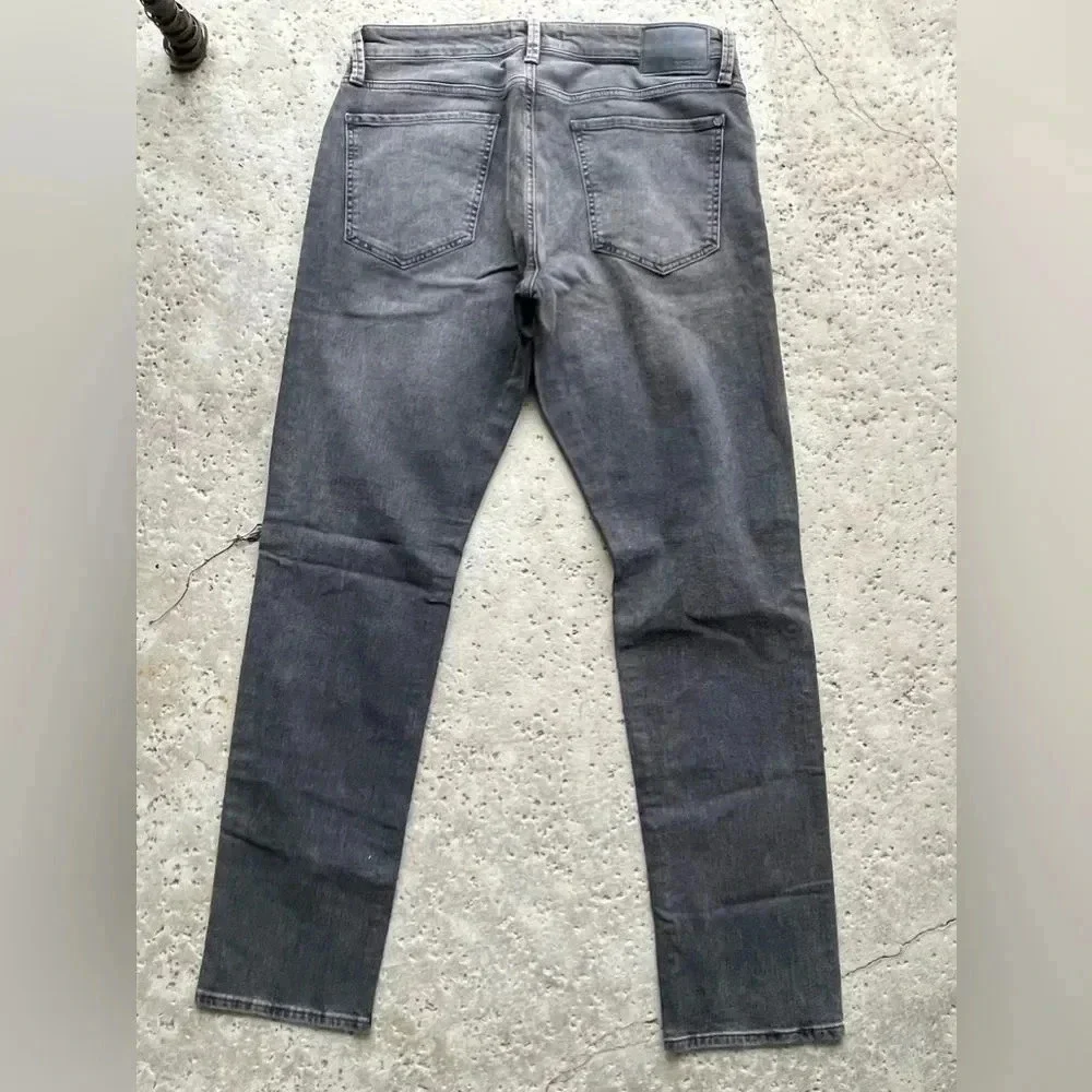 Mavi Jake Jeans Mens 36 x 34 Black Wash Slim Leg Distressed Jeans